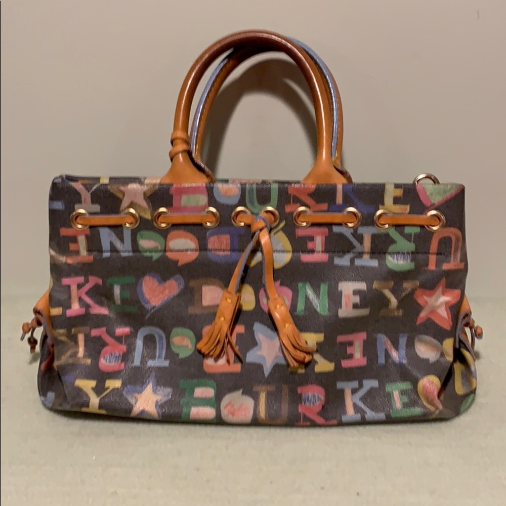 Vintage Dooney & Bourke Crayon Doodle Tote Bag